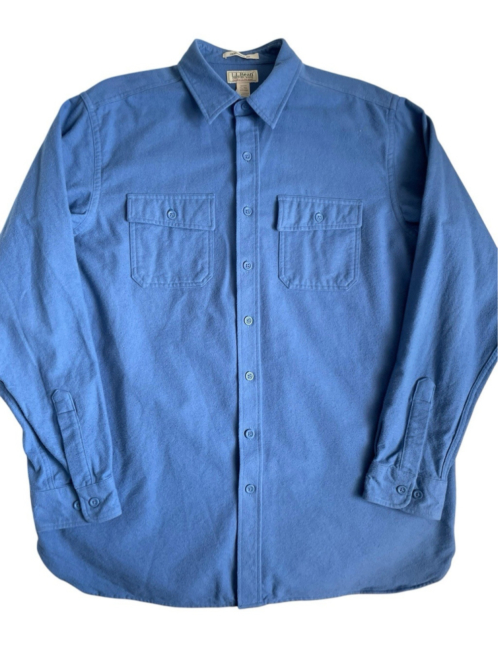 Vintage L.L. Bean Chamois Cloth Shirt Mens XLT Blue Traditional Fit Flannel